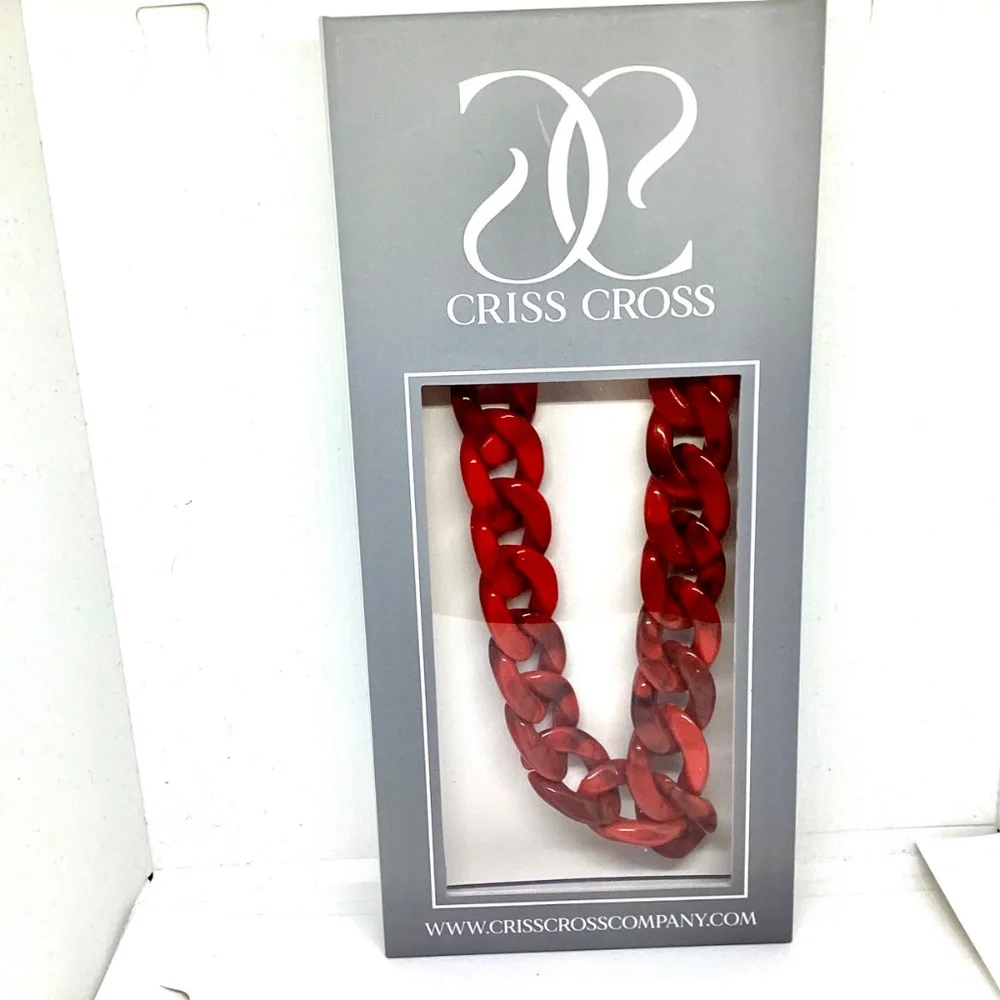 Criss Cross Acrylic Phone Wristlet with Adapter - Red - NEW